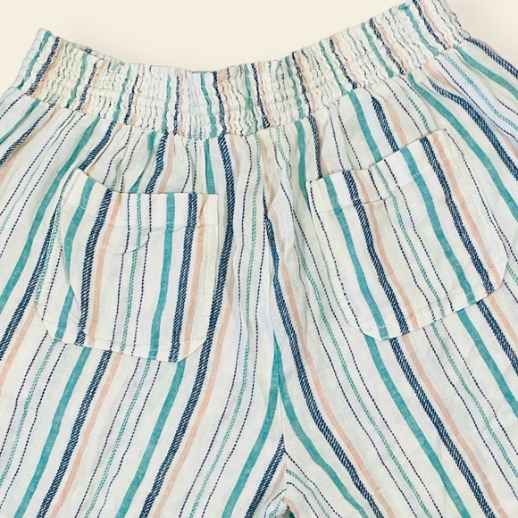 NWT Briggs Striped Elastic Waist Linen Shorts Size L - Picture 6 of 12